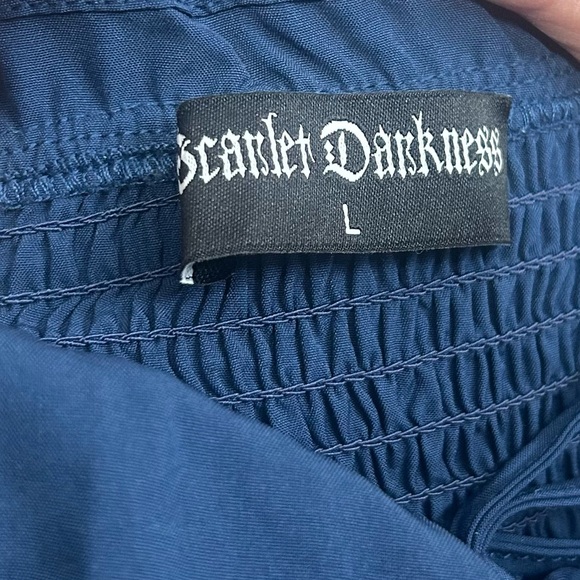 Scarlett Darkness Milkmaid Steampunk Fairy Dress L Smocked Ruffles Victorian - Picture 10 of 16